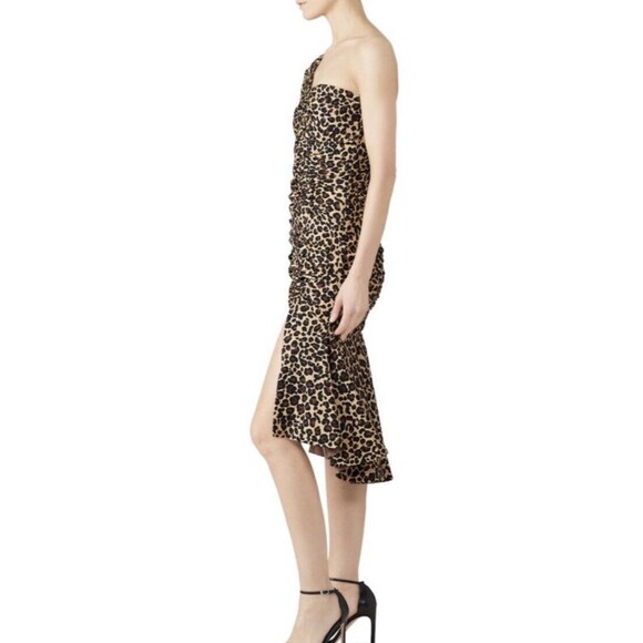 Jonathan Simkhai One Shoulder Leopard Print Dress Size 10 - Picture 5 of 16